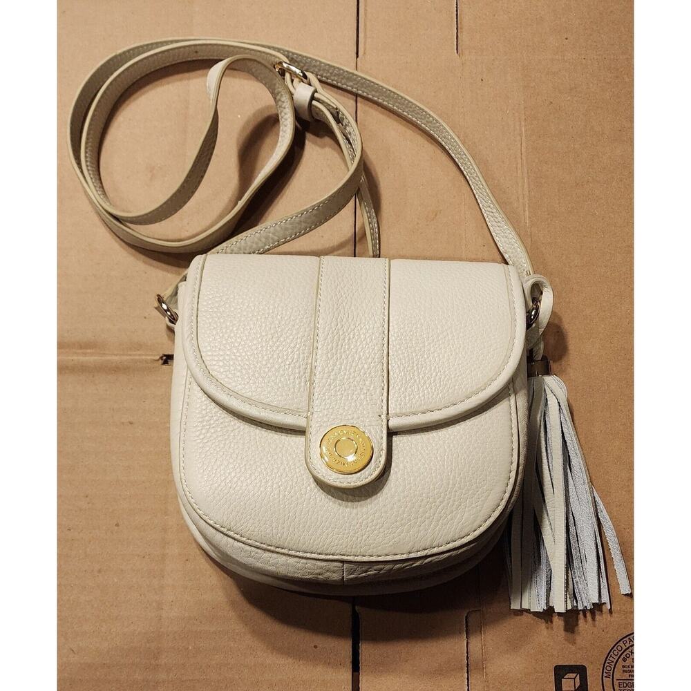 Isaac Mizrahi Beige Pebbled Leather Crossbody shoulder purse Bag new W/ Out Tags